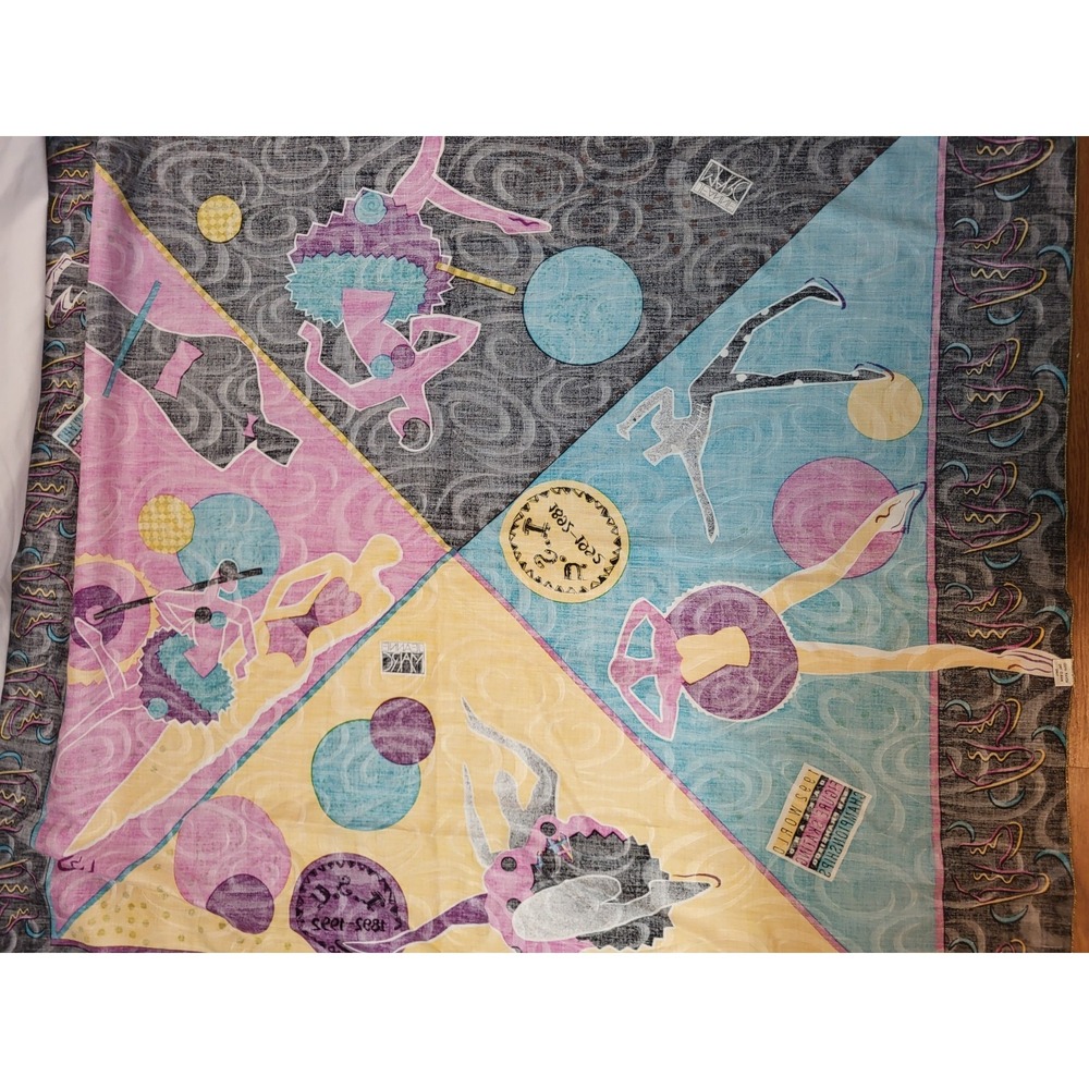 Vintage 1992 Jeanne Marc World Figure Skating Champions Scarf - Picture 5 of 5